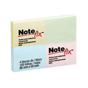 Blocos de Notas Auto-Adesivas c/ 4 Cores - Note Fix