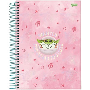 Caderno 1 Matéria Universitário Espiral Grogu - Jandaia