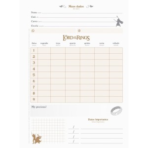 Caderno 1 Matéria Universitário Espiral Senhor dos Anéis - Jandaia