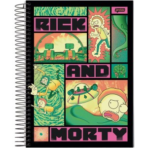 Caderno 10 Matérias Universitário Espiral Rick And Morty - Jandaia
