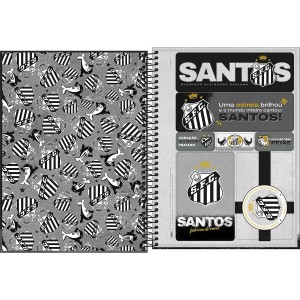 Caderno 1 Matéria Universitário Espiral Santos FC - Tilibra