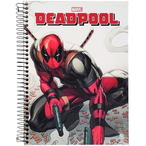 Caderno 10 Matérias Universitário Espiral Deadpool - Animativa
