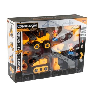 Kit Construção Delux c/ Parafusadeira Elétrica - Construir e Brincar - Zoop Toys