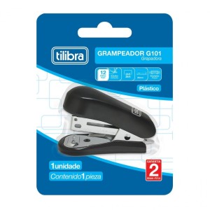 Kit com 10 Grampeadores 12 Folhas Mini com Extrator G101 - Preto - Tilibra
