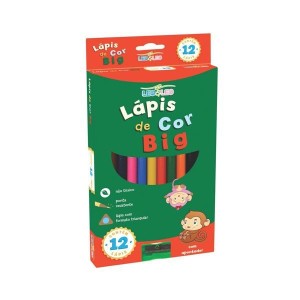 Lápis de Cor Leo&Leo Big Triangular 12 Cores + Apontador