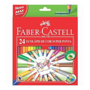 Lápis de Cor Super Ponta 24 Cores - Faber-Castell