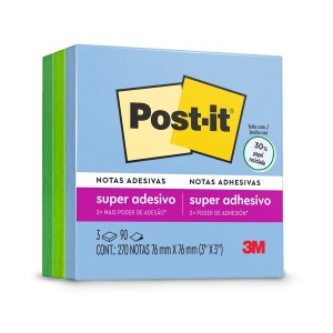 Bloco Notas Adesivas Post-it 3 Blocos 76mm x 76mm 270 folhas - 3M