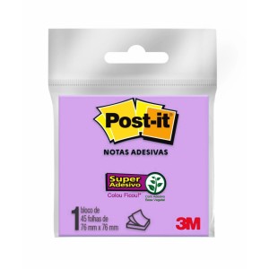 Bloco Notas Super Adesivas Post-it Roxo 76 mm x 76 mm 45 folhas - 3M